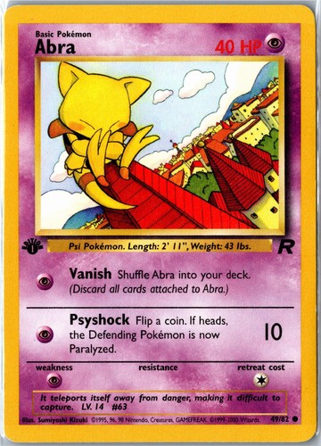 Abra 49/82 Team Rocket 1st Edition Common