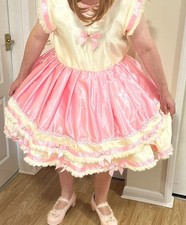 Double layer satin SISSY~MAIDS ADULT UNISEX~TV/CD  DRESS 16 / 18 chest  38 