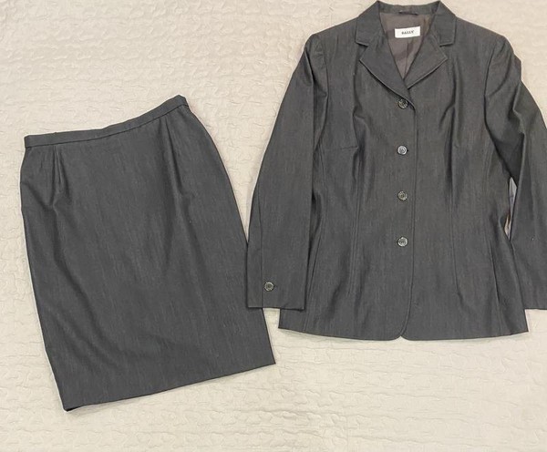 Women Bally Suit Grey Wool 42