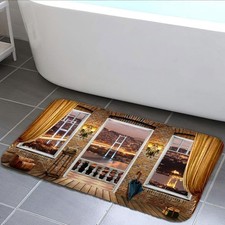 1970s Vintage Bath Mat Washable Soft Cozy Bathroom Mat Carpet Absorbent Rugs