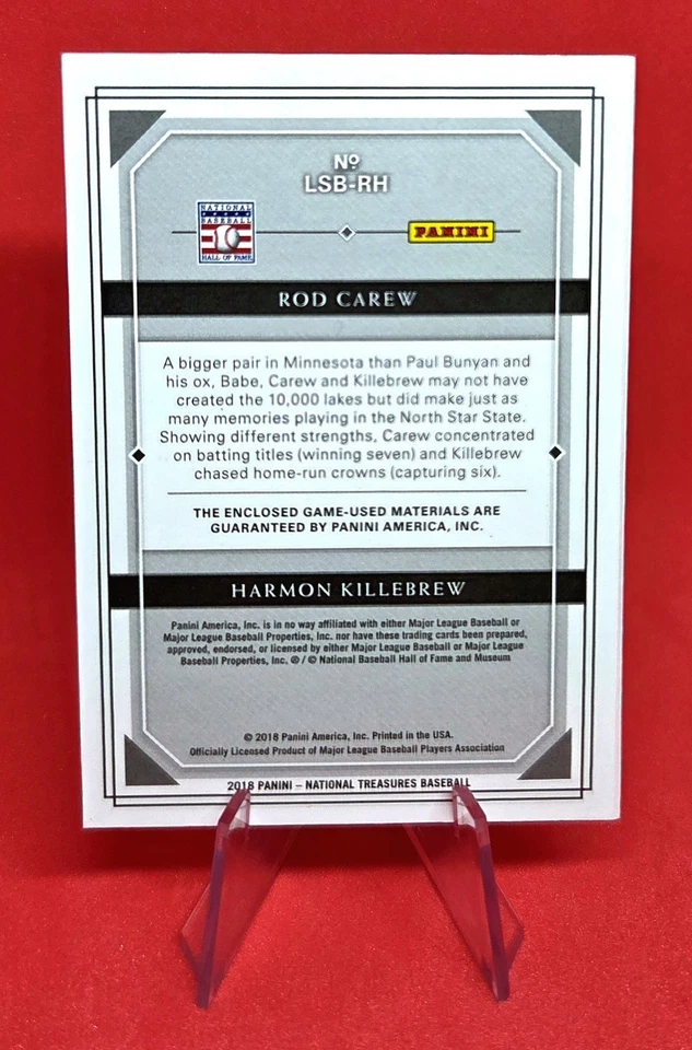 Nat Treasures Carew/Killebrew Gold Legendary Silhouette Duals Booklet 2018 05/10 Foto 4 de 4
