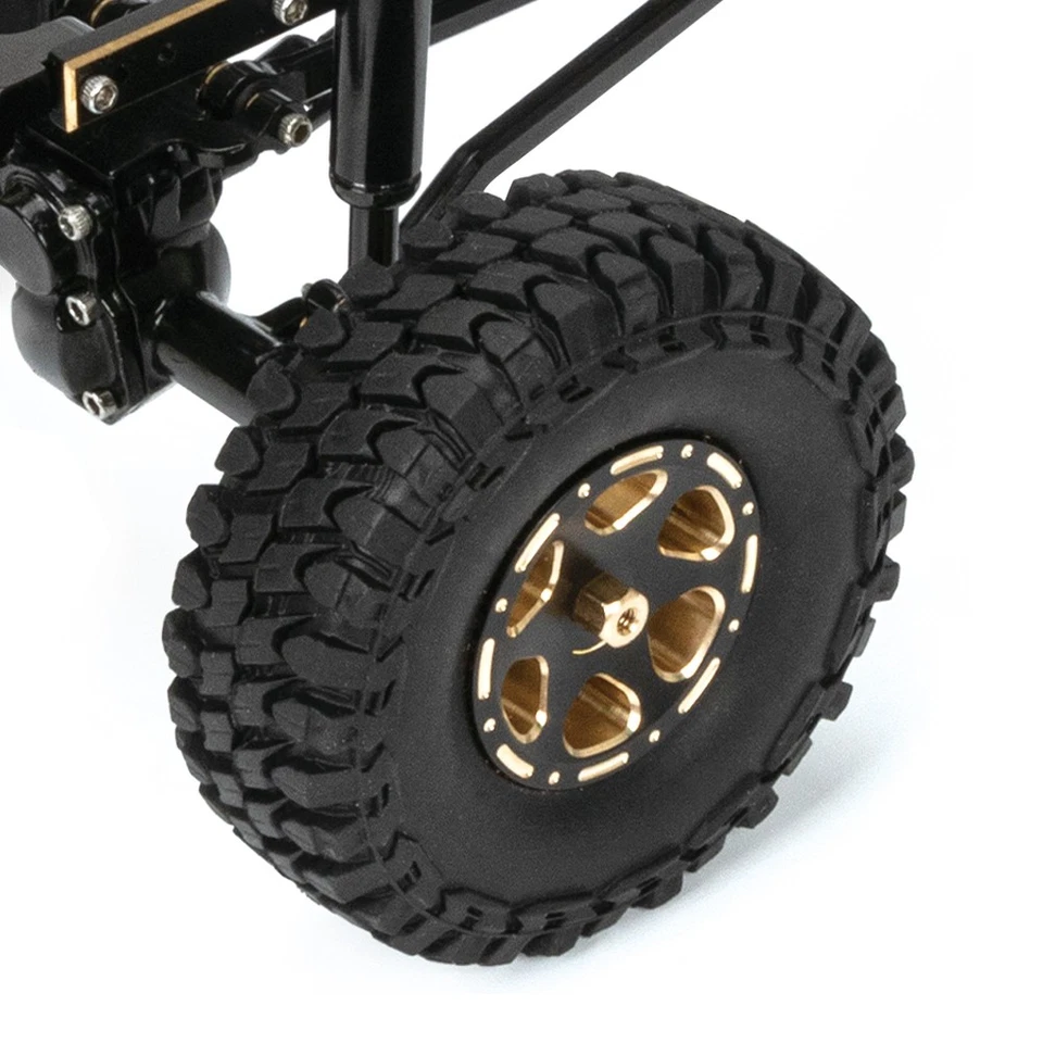 7mm Hub RC Car Wheel Rim Tires Tyres for Axial SCX24 Deadbolt Bronco Jeep 1/24 - Image 3 of 4