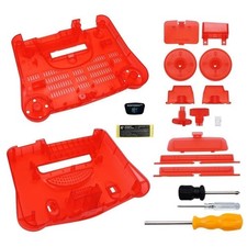 N64 Shell Cover Replacement for Nintendo 64 Console Full Housing Case Clear Red