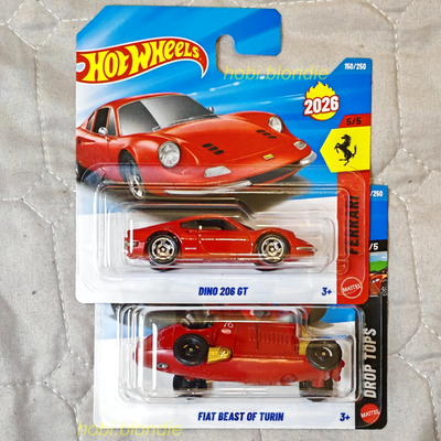 Hot Wheels Mainline G 2026 Ferrari Dino 206 GT & Fiat Beast of