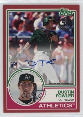 2018 Topps 1983 Topps Design Auto Red 9/25 Dustin Fowler #83A-DFW Auto tt9