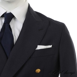#1 MENSWEAR LNWOT Kaptain Sunshine Made Japan Navy Fresco Gold Btn DB Jacket 38