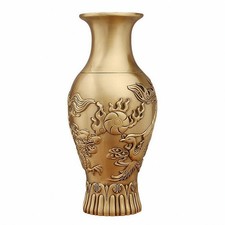Vase mit Drachen- und Feng-Relief chinesischer Stil Metallvase gepr&auml;gt