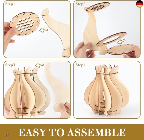 HIGH GODO Bouquet Vase für Blumenstrauß 10280 10313, Holzvase für Rosen So - Bild 5 von 6