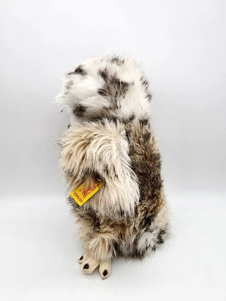 NICE STEIFF OWL 2591/22 PLUSH STANDING 8.5" TALL ORIGINAL TAGS & BUTTON AUSTRIA! - Image 4 of 4