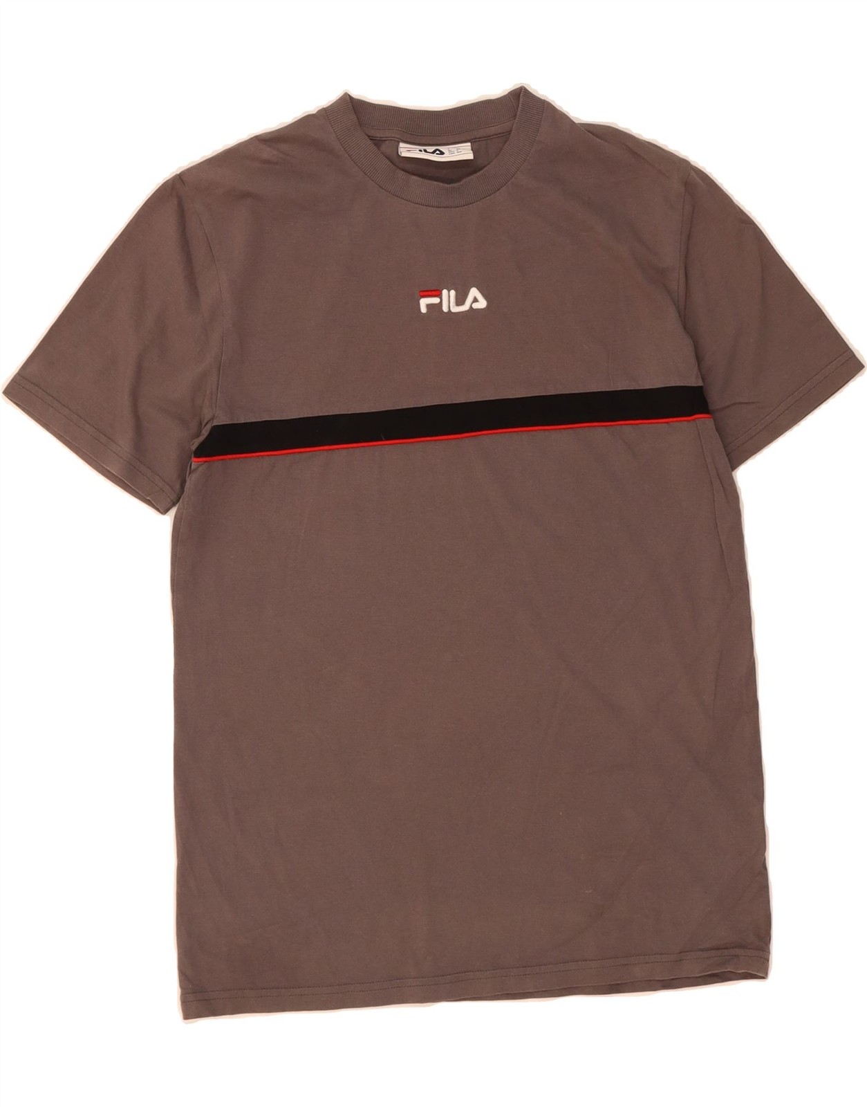 T shirt uomo FILA top piccolo grigio a righe cotone DR76