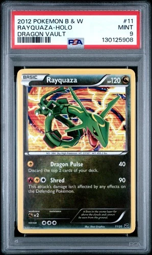 2012 POKEMON B&W DRAGON VAULT #11 RAYQUAZA-HOLO PSA 9