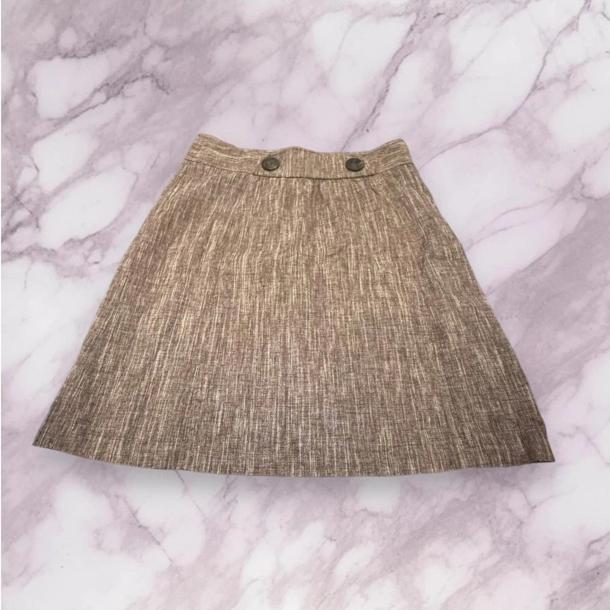 MICHAEL by Michael Kors Y2K-Style Tweed Career Cotton Linen Mini Skirt Size 12