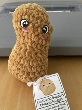 Crochet Chicken Nugget Plush Handmade Emotional Support Nugget Funny Gag Gift
