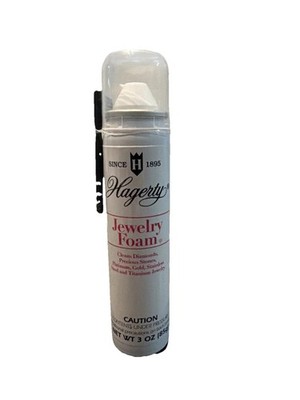 W. J. Hagerty Jewelry Foam 3 Oz Brush Aerosol Diamonds Gold Platinum Cleaner