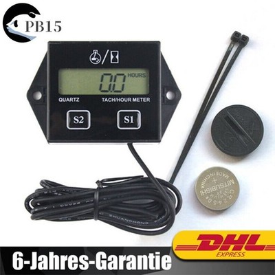 Digital LCD Drehzahlmesser Tachometer 2/4 Takter für Kettensägen Motorräder DE