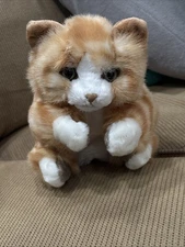 Folkmanis Orange Tabby Cat Kitten Plush Hand Puppet 9" Stuffed Animal Pretend