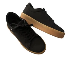 Jenni Kayne Shoes 36 Sneakers Lace Up Gum Bottom Made in Portugal Black Canvas