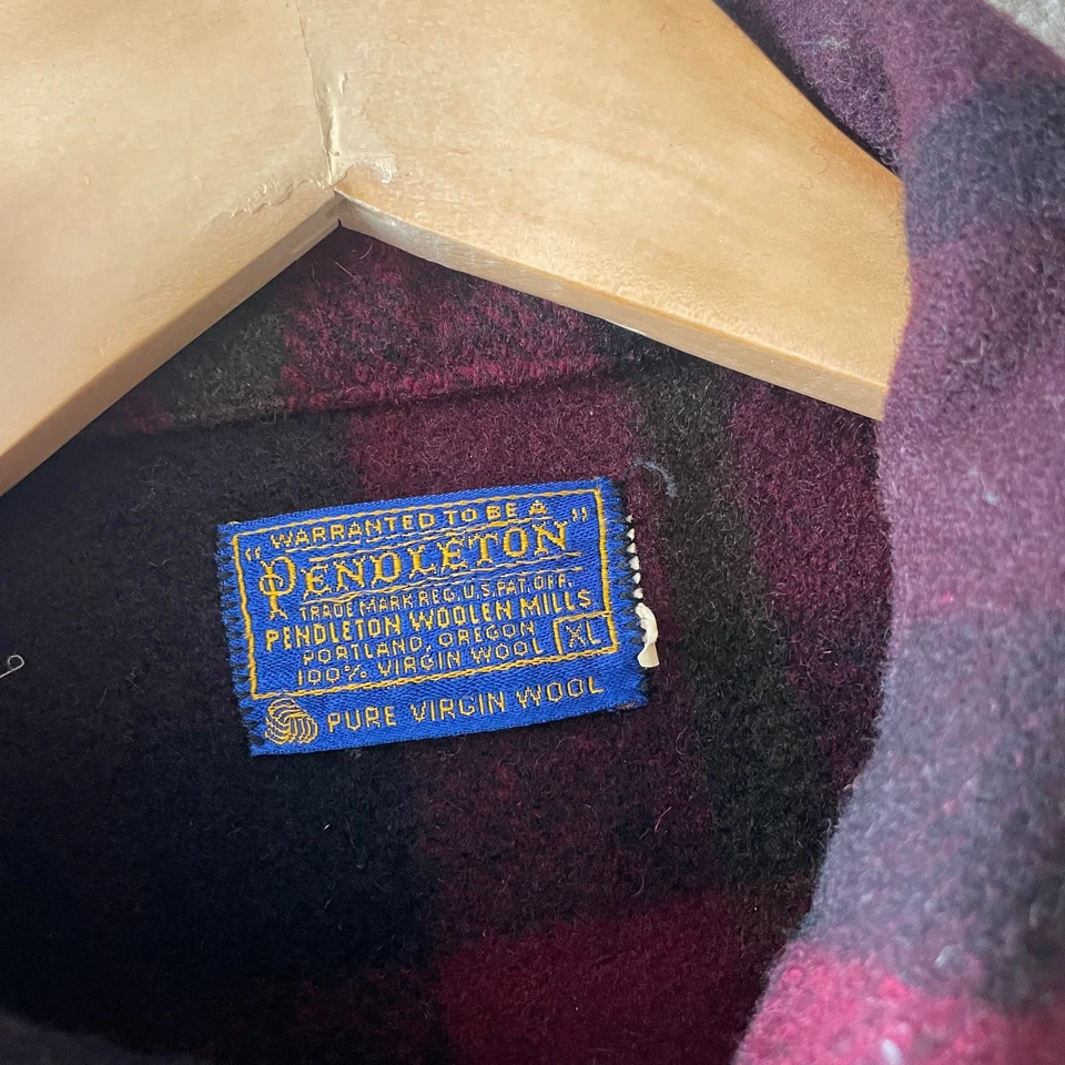 VTG Mens Red Plaid PENDLETON XL Mackinaw Cruiser Jacket | Wool Shacked Shirt - Image 2 of 4