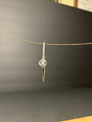 Authentic David Yurman Chatelaine Cable Hook Bracelet with Pave Diamonds