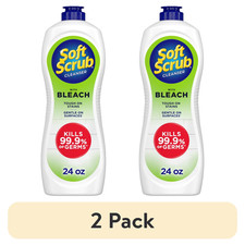 2 Pack Soft Scrub Cleanser with Bleach Multi Surface Bathroom Cleaner 24oz