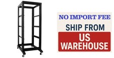 27U 4 Post Open Frame Network Server Rack 800MM Deep With 3 pairs of L Rails