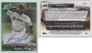 2017 Bowman Chrome Prospect Retail Green Refractor /99 Freddy Peralta Auto