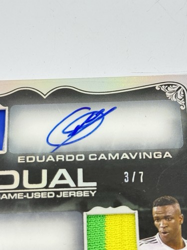2022 Leaf Ultimate Soccer Vinicius Junior Eduardo Camavinga Dual Jersey Auto /7 - Picture 10 of 14
