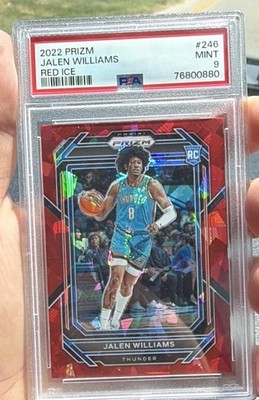 2022-23 Panini Prizm Jalen Williams #246 Red Ice Prizm RC PSA 9 Thunder