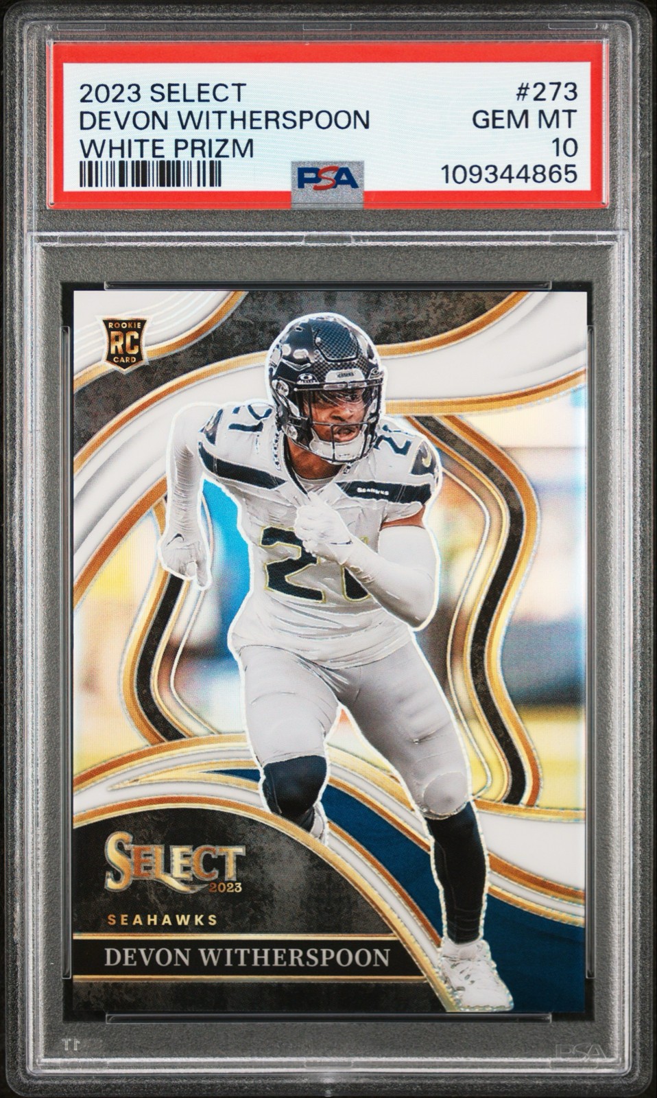 2023 Panini Select - Club Level Devon Witherspoon White Prizm /35 (RC) Psa 10
