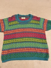 Vintage United Colors Of Benetton Short Sleeve Sweater Made In Italy Sz M 
