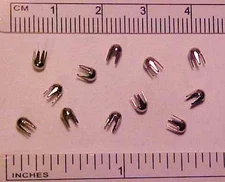 3mm Long Leg DOMED 4-PRONG NAILHEADS - Silver-toned Set-of-12 (Doll Buttons!)