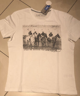 Camp David T-Shirt mit Polospieler Opticwhite **NEU**  -Gr.L-