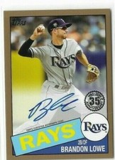 Brandon Lowe 2020 Topps 1985 Gold Parallel Auto Autograph Serial #'d 15/50