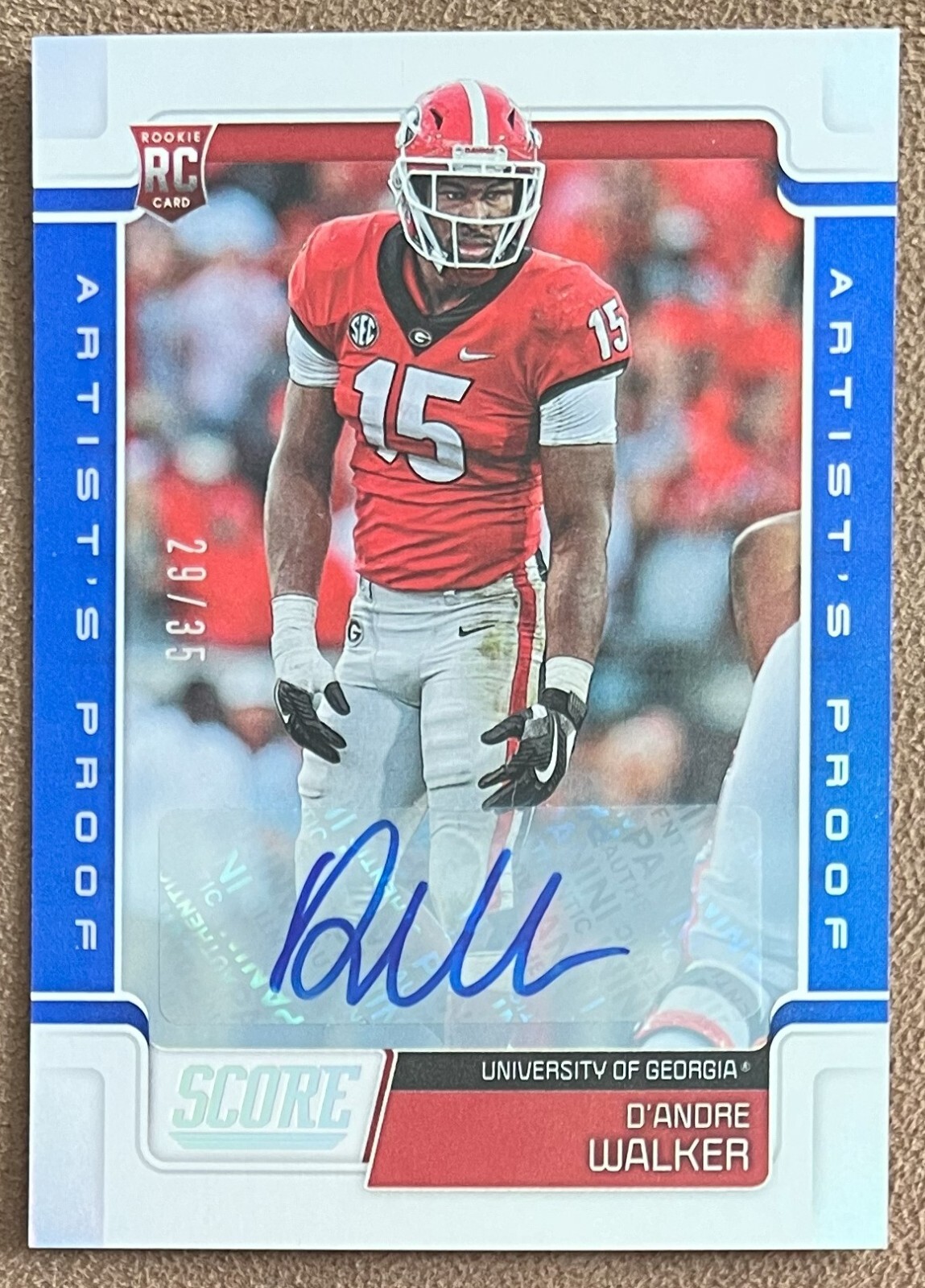 D'Andre Walker 2019 Panini Score Artist's Proof Autograph Rookie #373 /35