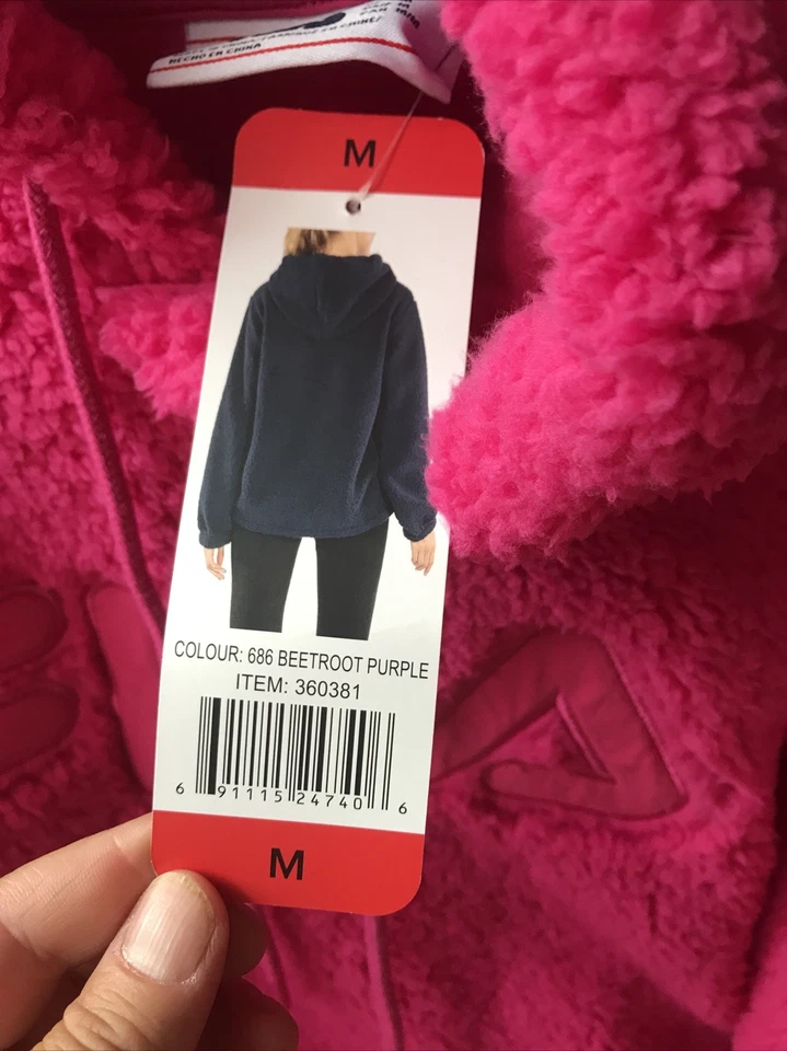 Ladies Fila Logo Beetroot Purple Fleece Hoodie Hoodie ITEM 360381 Size M New - Image 4 of 4