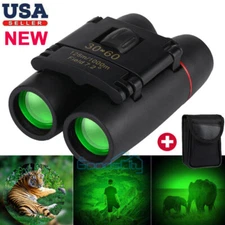 30x60 Binoculars With Day Night Vision Prism High Power Waterproof + Case