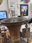 Flame shade LARGE  Fancy Old Antique Art Deco Italian  copper bronze  lamp. RARE — photo 5
