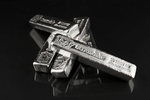 5 x 20oz Silver Bars by Scottsdale Mint Long Cast .999 Fine Silver Bullion #A496