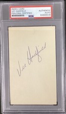 Vic Hadfield Signed Index Card Hockey Rangers Gag Line Autograph PSA/DNA