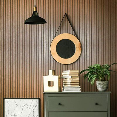 Copper Bronze Rose gold metallic faux Slat wooden planks Wood textured wallpaper