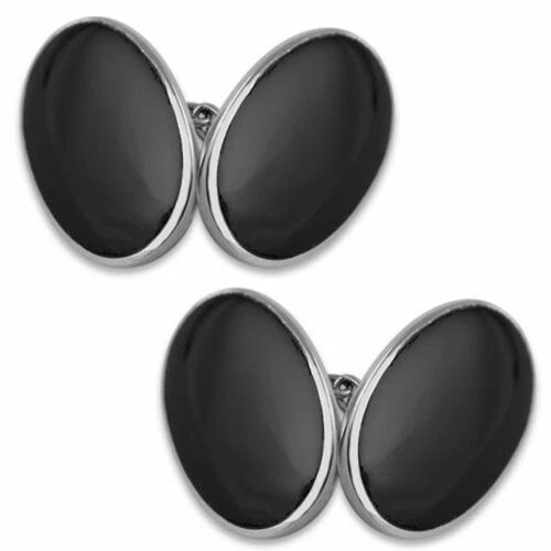 Onyx Sterling Silver Cufflinks for Men