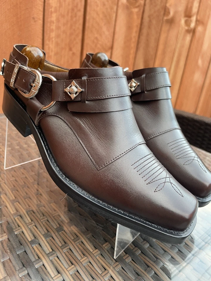 Toga Virilis Leather Brown Loafer Mule Silver Buckle EU 40 US 7.5 Style 0323G