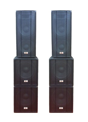 PA  KOMPLETTANLAGE 12800 WATT max. 4x neo Sub 15''/38cm-2xTops + 2 OMNITRONIC AMP