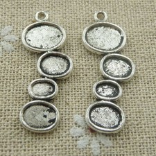 Free Ship 110 pcs tibetan silver round frame charms 33x12mm L-545