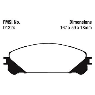 Pastillas de freno delanteras EBC DP41837R Yellowstuff para Toyota Highlander 2008-2019 Foto 4 de 4