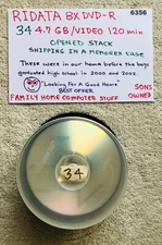 RIDATA 8X DVD-R 4.7 GB / VIDEO 120 minutes - Opened Stack of 34 DVDs (6356)