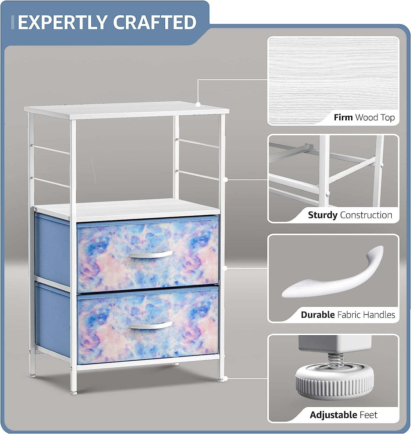 Sorbus Nightstand 2Drawer Storage Dresser Accent End Table Chest