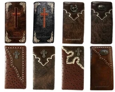 Cross, Longhorn Men Western Wallets Bifold Check Book Style