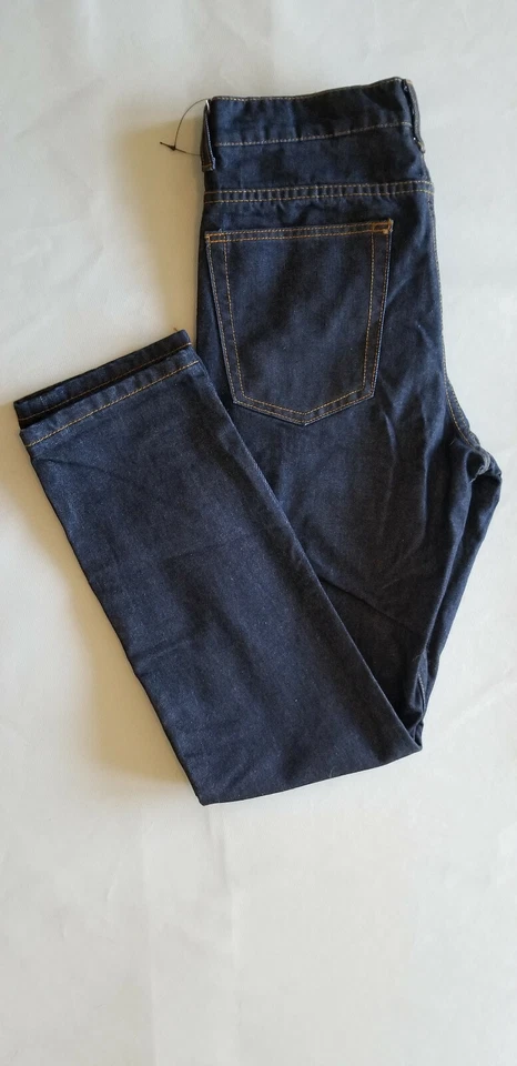 Jean de mezclilla 21 HOMBRE Premium ajustado calce recto 100 % algodón - 32x30 azul oscuro NUEVO Foto 2 de 4