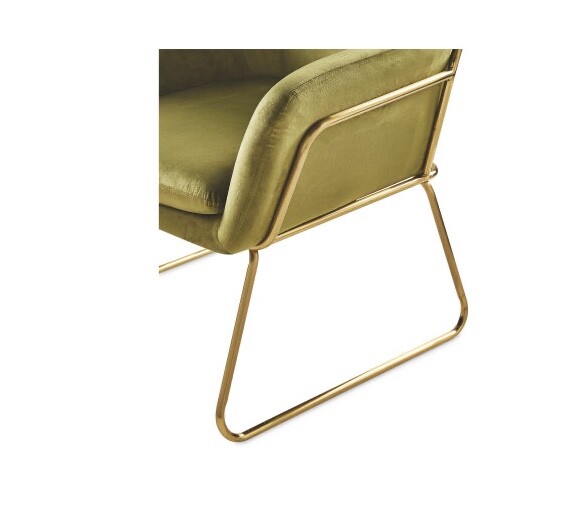 Aldi Green Velvet Chair, barely used. Was in an office eBay